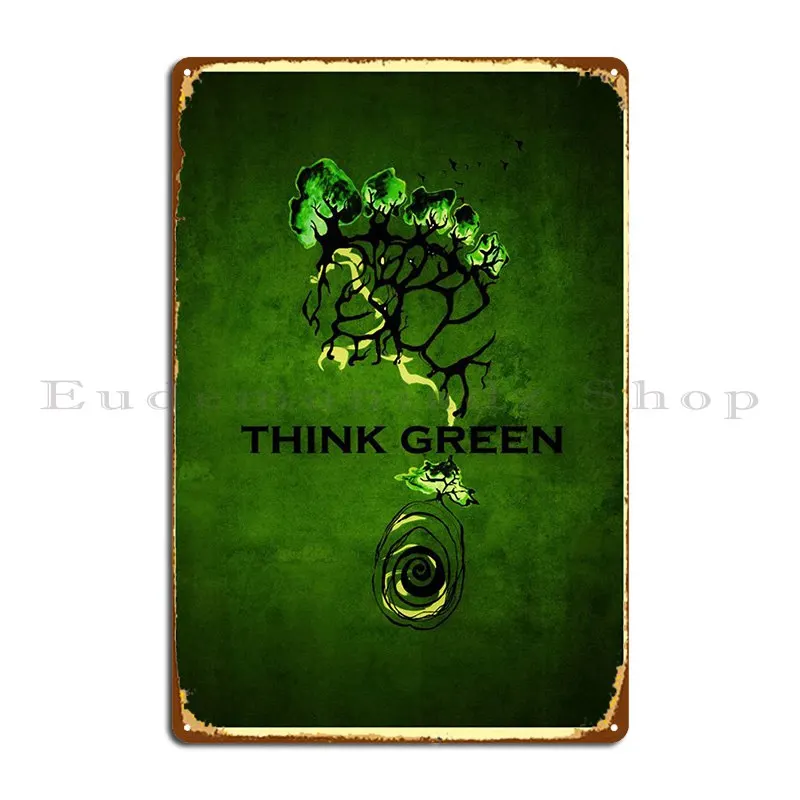 

Think Green Metal Sign Cinema гараж; Клуб Print Жестяная Табличка на гараж постер