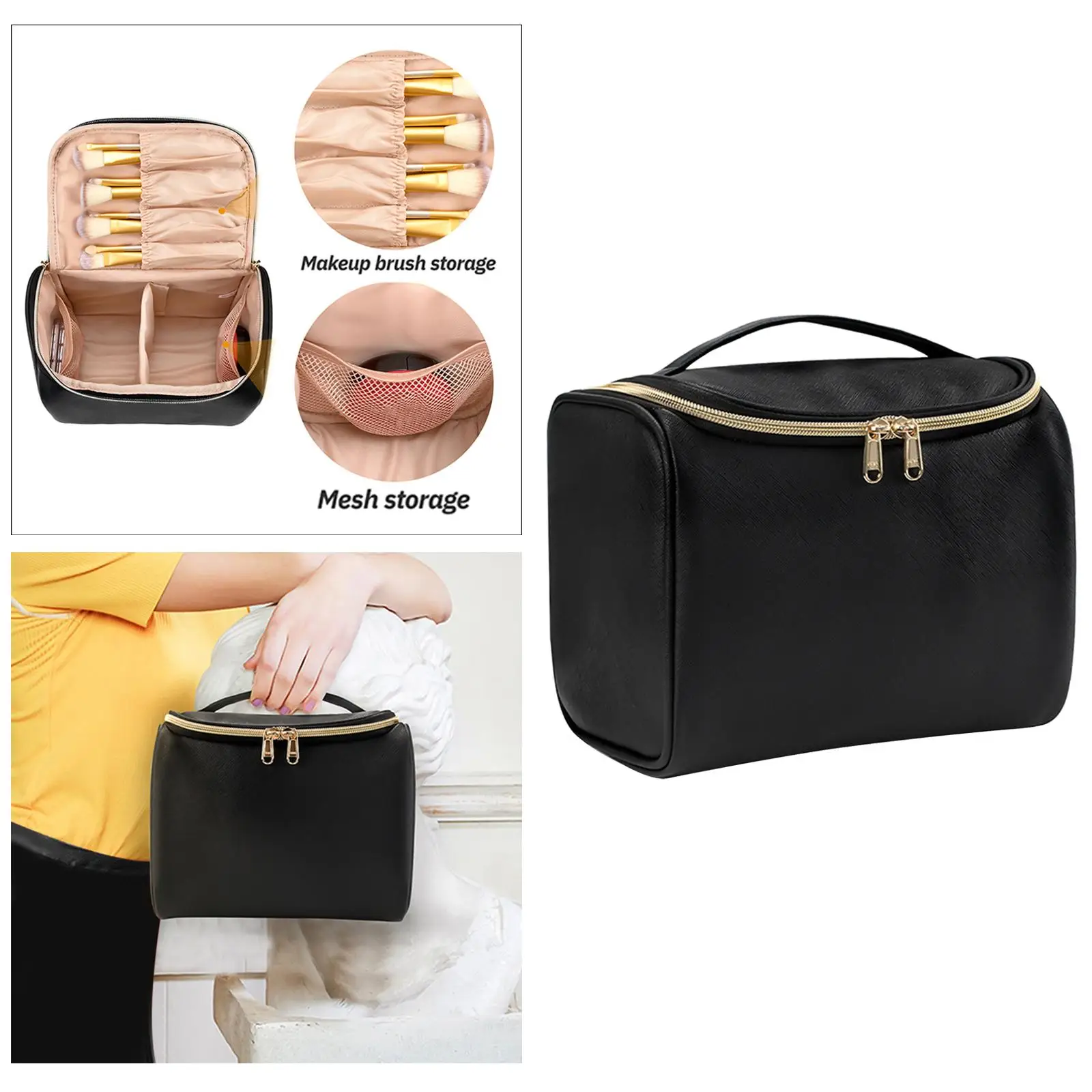

Travel Makeup Bag Case Water-Resistant , for Brushes, Tweezers