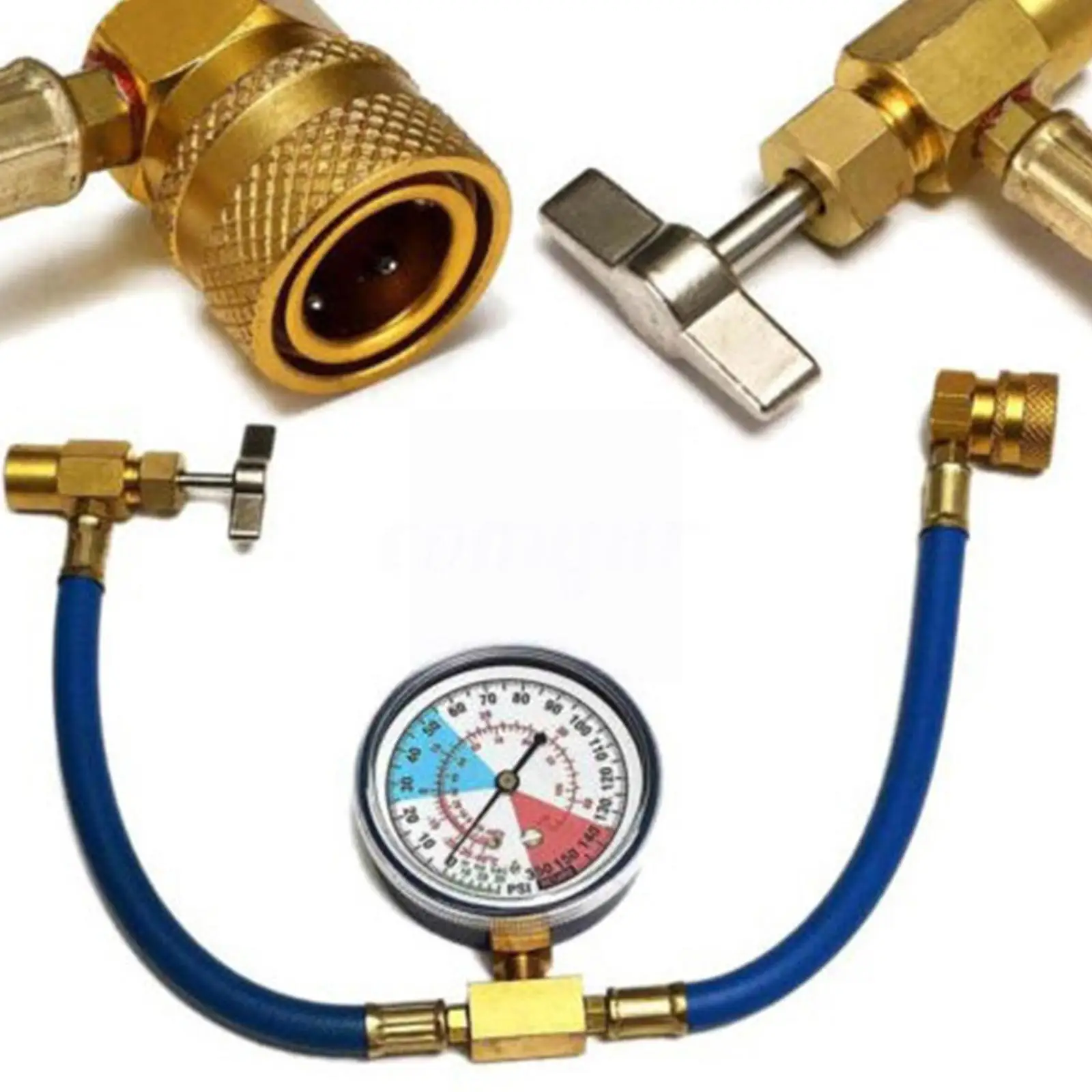 New R134A Car Air Conditioning Refrigerant Charging Measuring Gauge Recharge Valve Hose Pipe Hose 2022 Kit Refrigerant I0B2