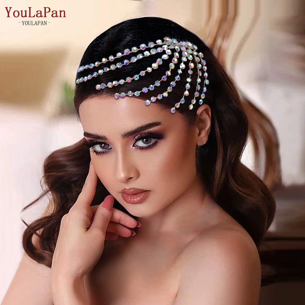 

YouLaPan Wedding Crystal Bride Hair Comb Headwear Flashing Ornaments Rhinestone Bridal Hair Clip Accessories Jewelry HP563