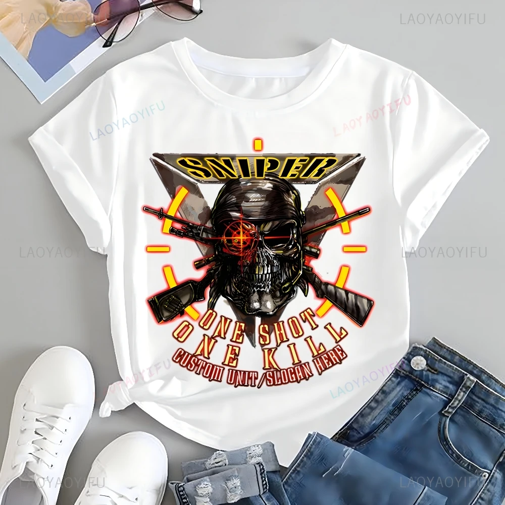 Стильная футболка с принтом фанатов армии SNIPER топ армейский фанат нейтральный