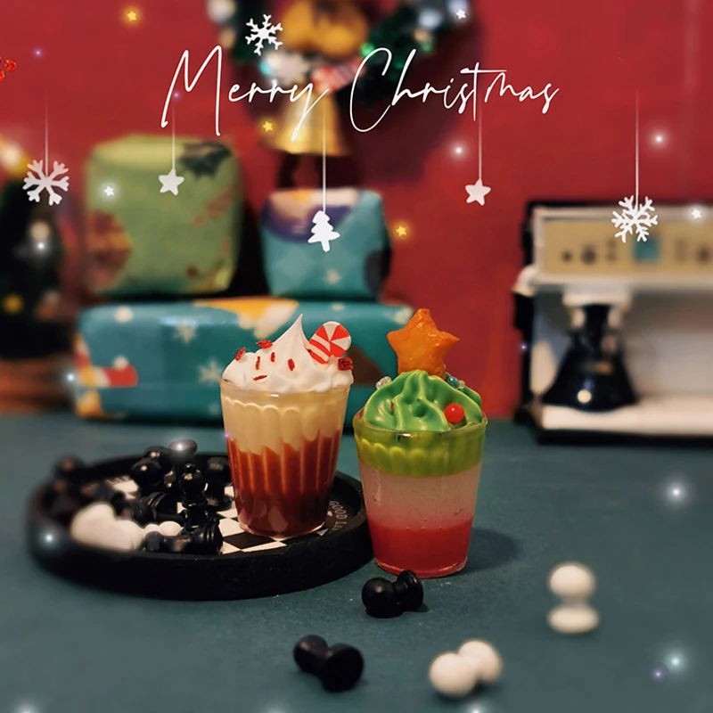 Кукольный домик миниатюрный Рождественский снежный топ модель латте напитка для