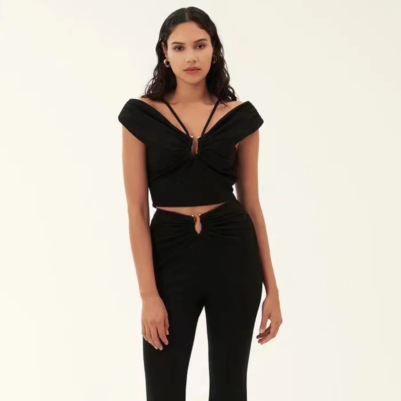 

Women's Vest 2022 Spring And Summer New V-shaped Metal Buckle Invisible Zipper Top Stitching Pullover All-match Strapless Vest