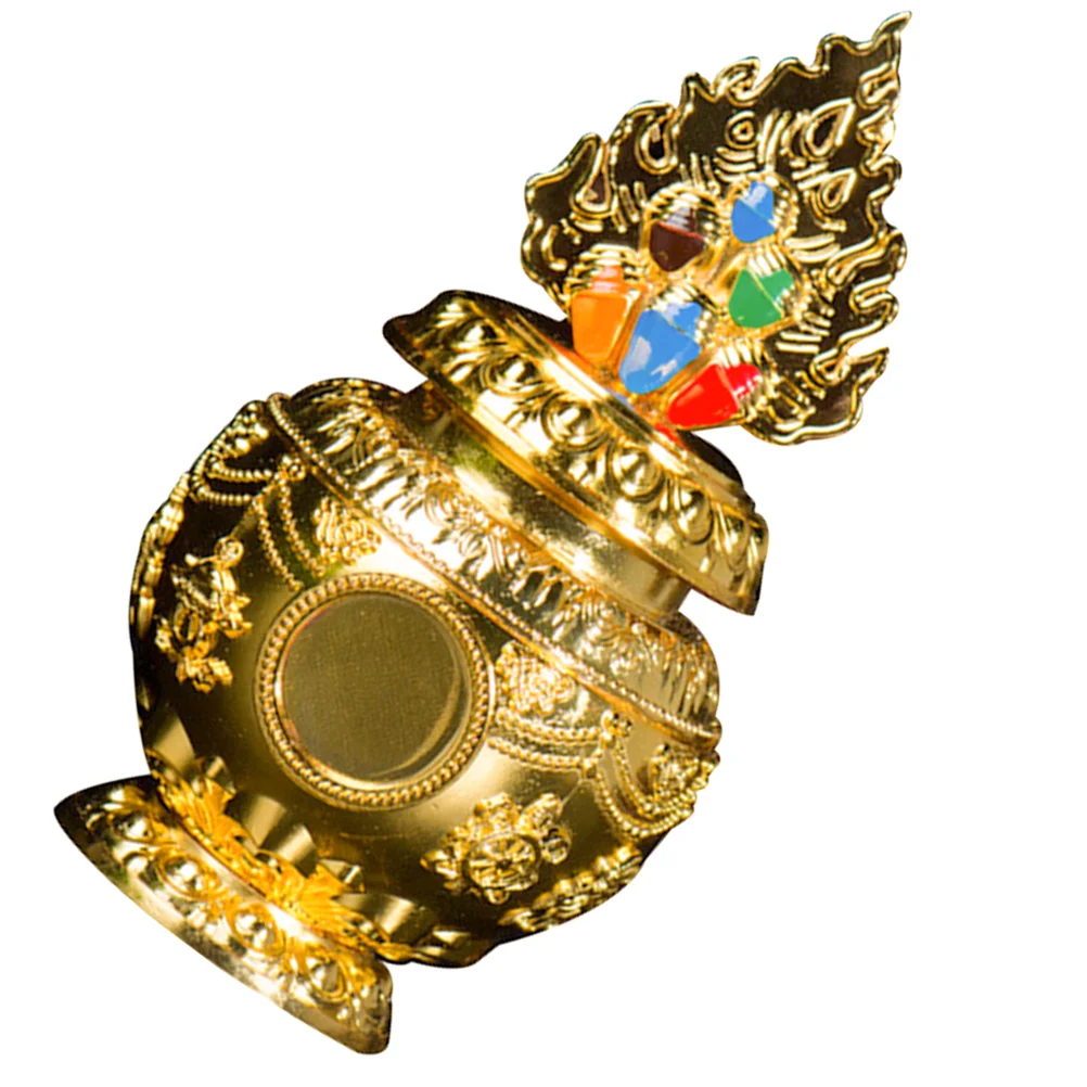 

White Water Bottle Eight Auspicious Vases Desktop Bottle Alloy Decorative Worship Buddhism Enshrines Offering Ornament