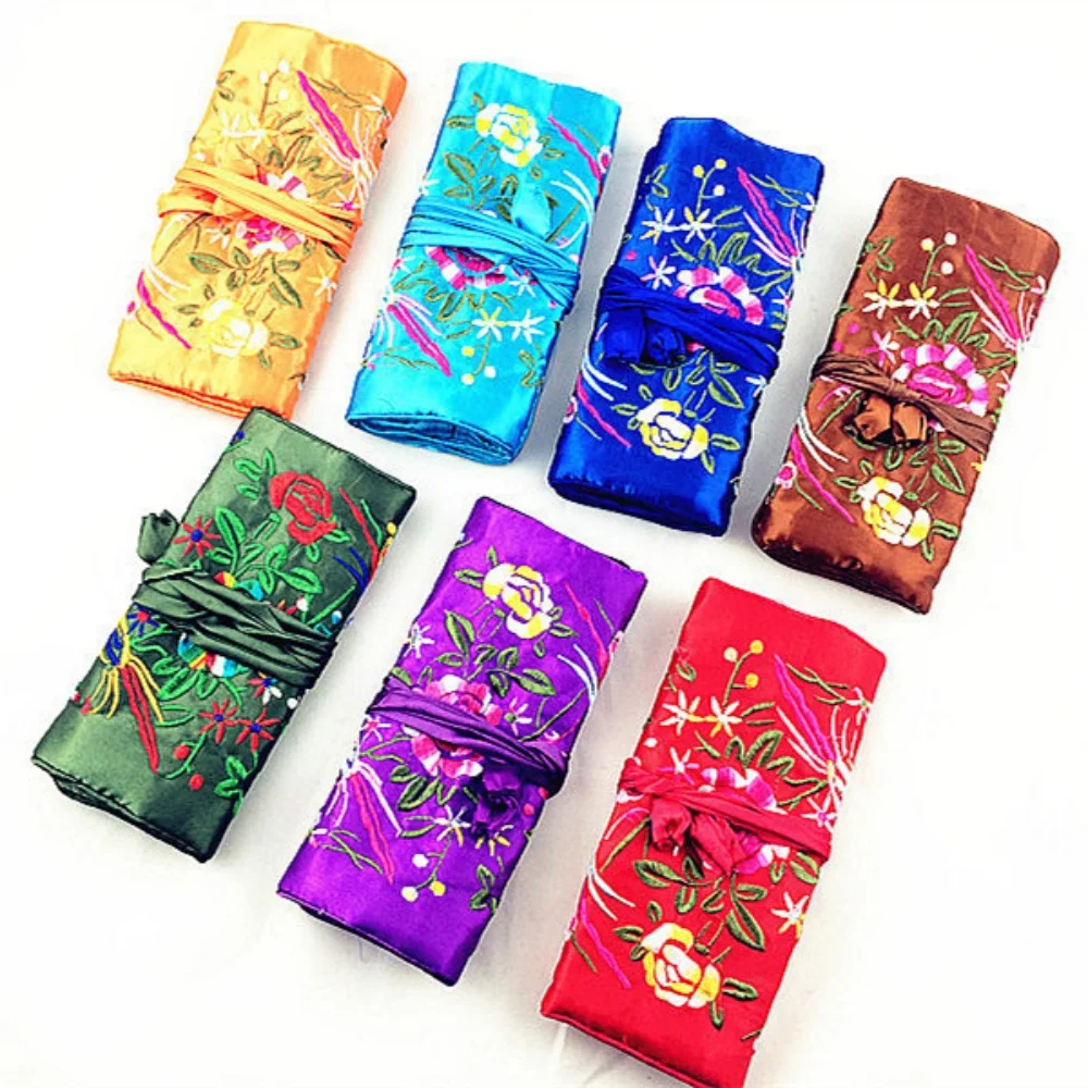 Оптовая продажа китайская ветровая шелковая парча дорожная рулонная сумка для