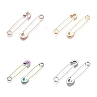 kissitty 2022 new trendy 10 pcs ion plating safety pin shape stainless steel dangle earrings jewelry finding gift