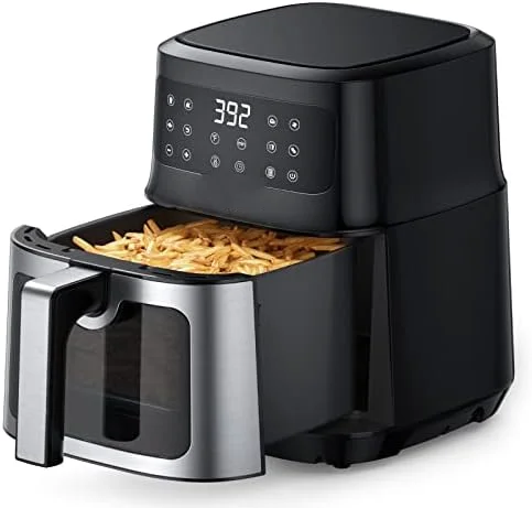 

RHÔNE 5L Air Fryer with Visible Window, Energy-Saving 8-in-1 Air Fryer Oven with One Touch Control, Compact Oilless Small Oven