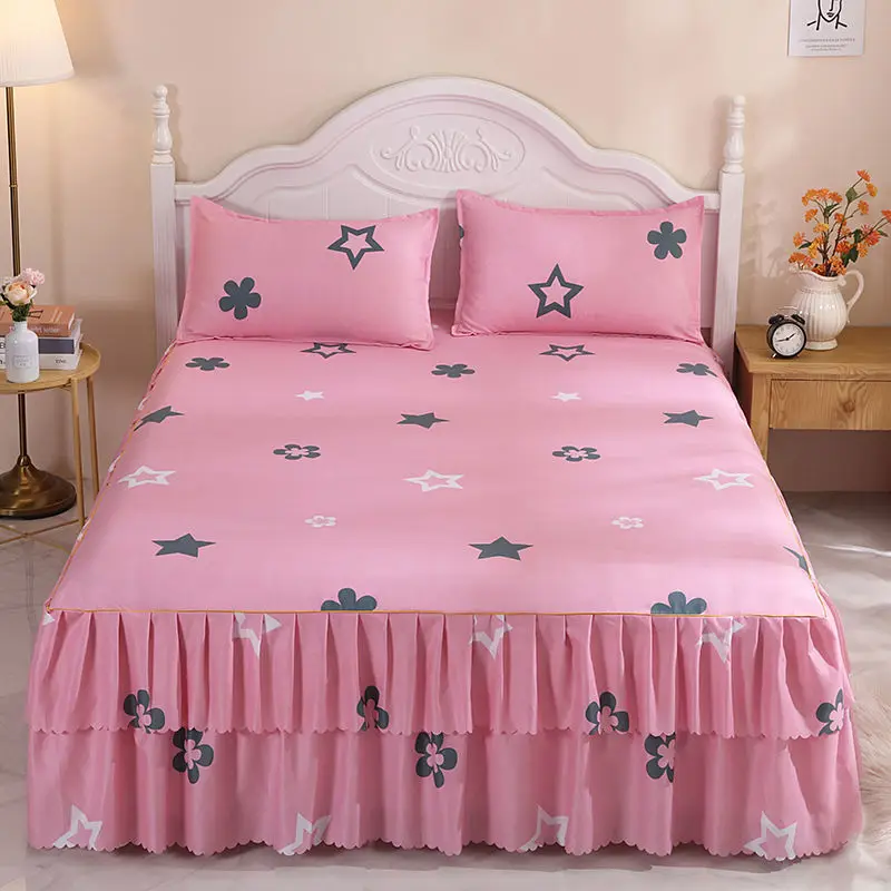 

1/3 Pcs Bedsheets Bedspread for Bed Skirt Sheet Cover Double Couple Linens Cotton King Size Paintings Queen Flowers Mattress Pad