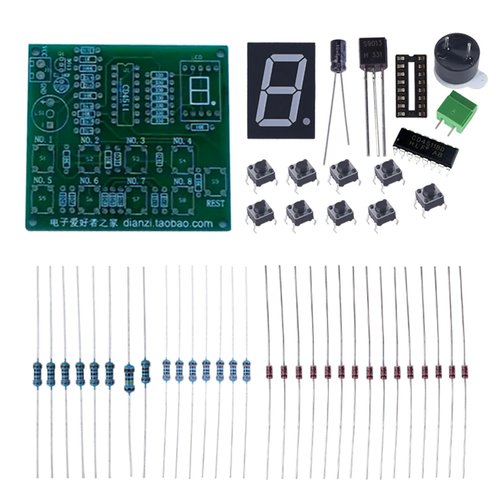 

NE555 8 Way Digital Responder Module Answering Board DIY Electronic Kit Component Welding Soldering Project Practice Suite CD451