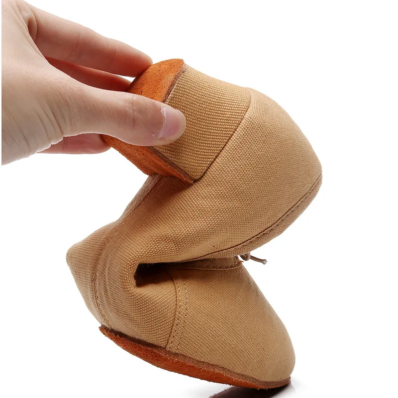 SUN LISA Women's Lady's Girl's Teacher's Dancing Shoes Soft Pointe Ballet Jazz Dance Shoes Canvas Chunky Heel
