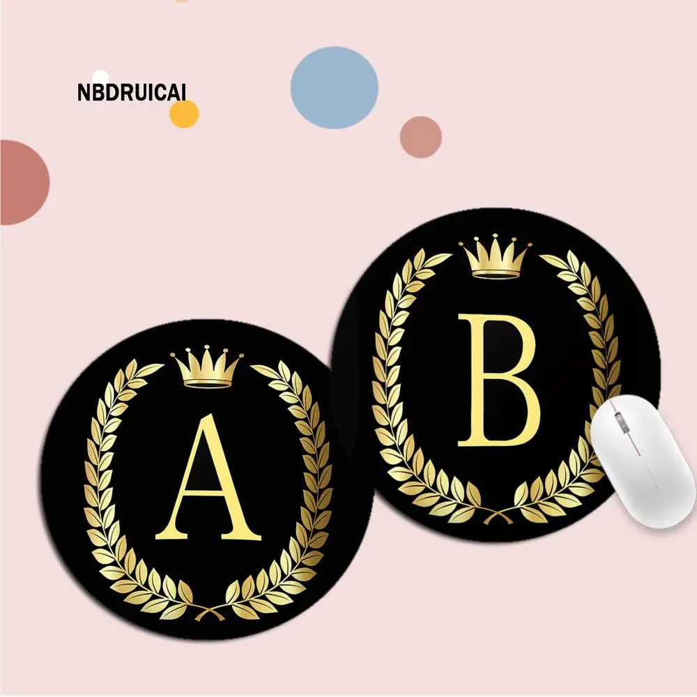 

Golden Initial Name Pattern 20x20cm Round Gaming Mouse Pad Gamer Desk Mats Keyboard Pad Mause Pad Office Desk Set Accessories