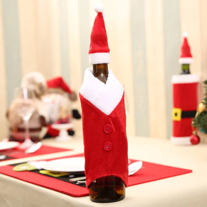 

9 стилей, Рождественский комплект для украшения винных бутылок, чехол с Санта-Клаусом, снеговиком, оленем, Кухонное украшение для нового года