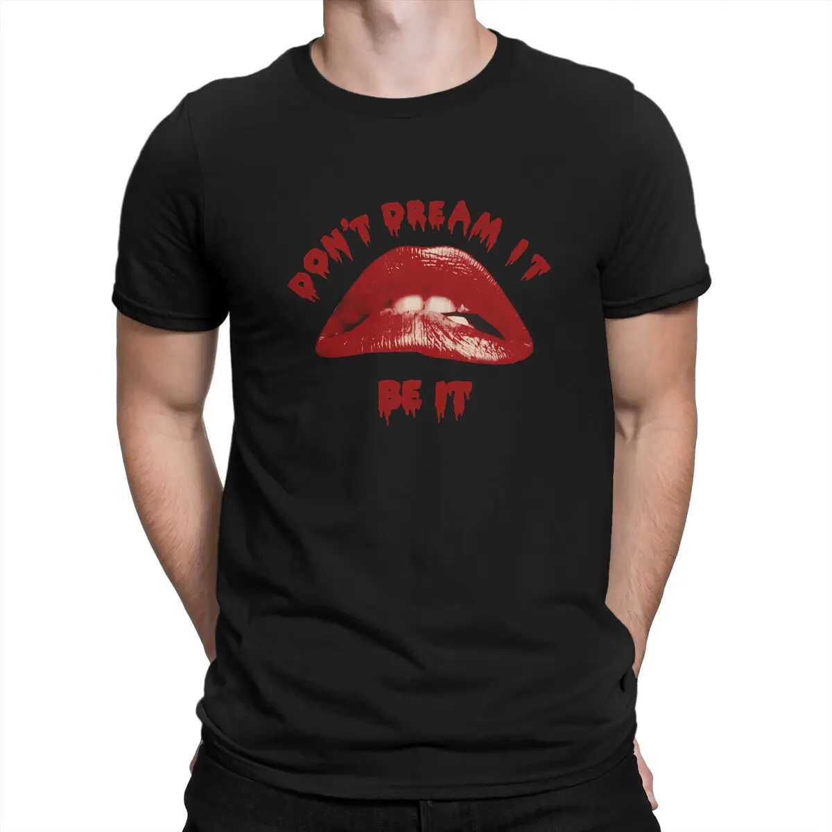 Мужская футболка с рисунком из фильма Don't Dream It's The Rocky модная круглым вырезом