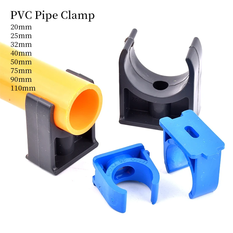 

2~20Pcs ID 20~40mm PVC Pipe Clamp Connector Garden Irrigation Tube Bracket Aquarium Fish Tank Watering Adapter Fittings Joints