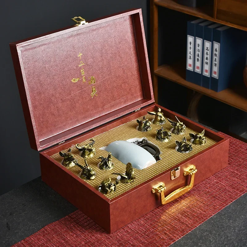 Традиционный китайский набор сакэ зодиака стакан байцзю сепаратор вина