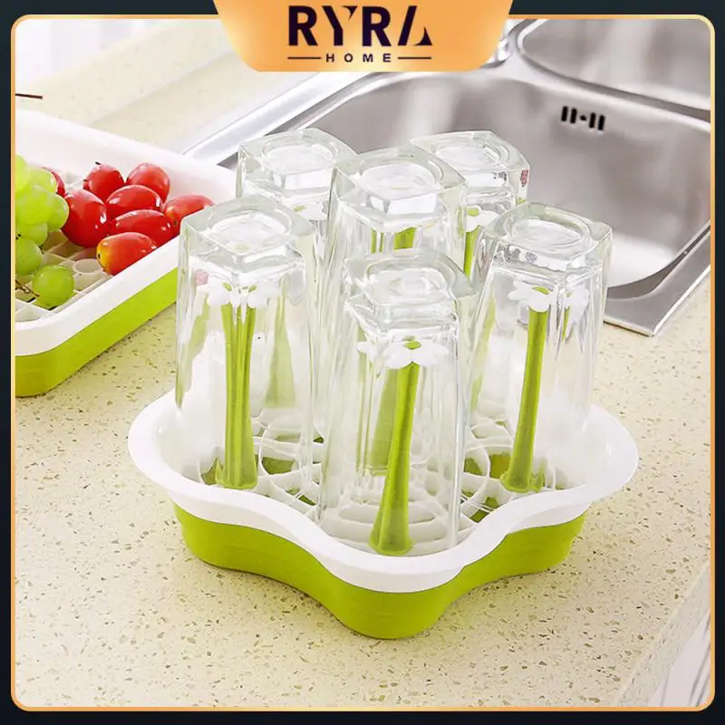 

Multifunctional Equipped With Anti Slip Base Dust Proof Glass Cup Drain Sturdy And Durable Storage Tray Removable Drying Rack