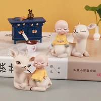 creative personality deer back little monk shaking his head car ornaments deer one deer safe cute doll home car accessories