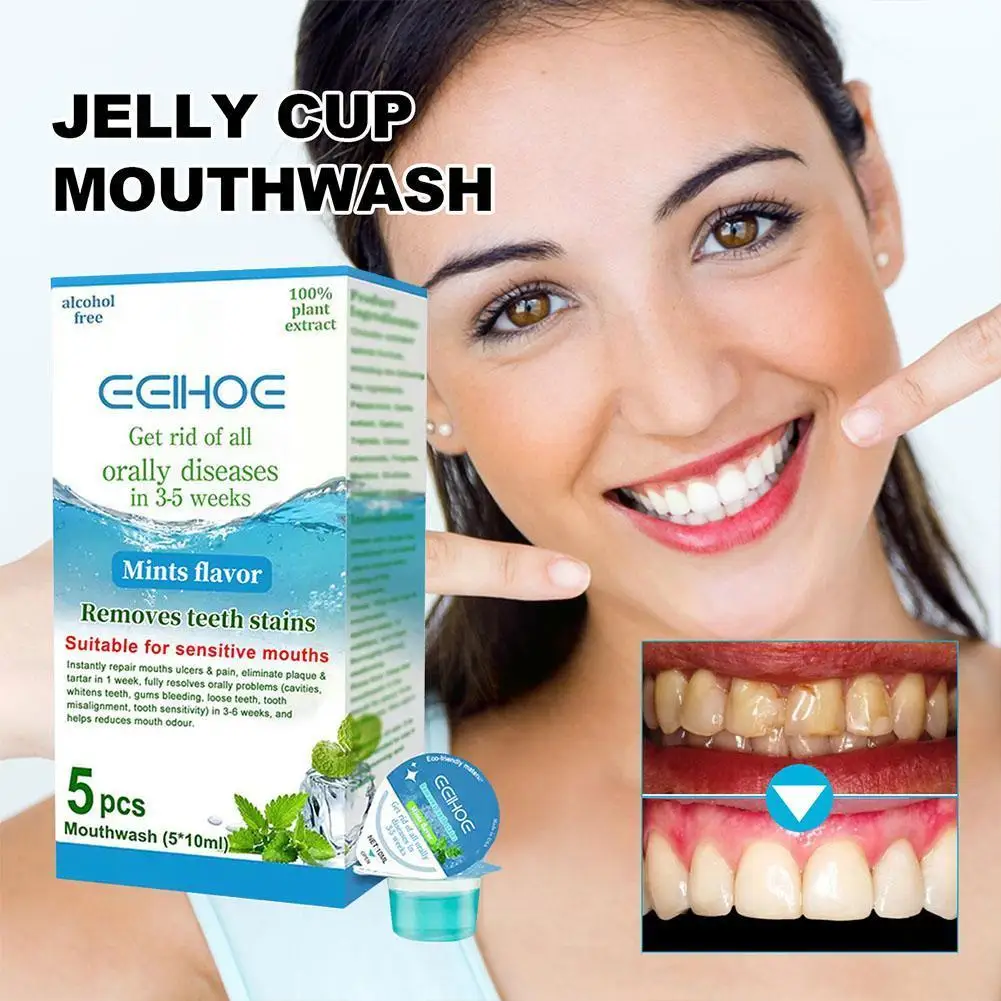 Portable Disposable Jelly Cup Mouthwash Eliminate Bad Toothache Plaque Travel Cleaner Whiten Mouth Mini Breath Remove Teeth W0K1