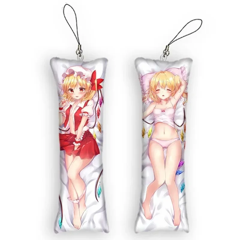 Фото Новый узор Flandre Scarlet Dakimakura мини-брелок милый аниме Touhou Project брелок Декор кулон Otaku Kawaii сумка кулон №1