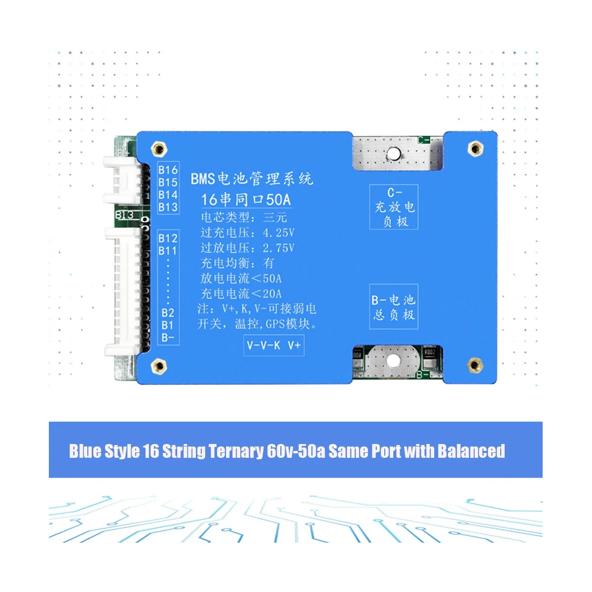 

16S 60V 50A Protection Board Ternary Lithium Battery BMS Protection Board with Balance for E-Bike Electric Motorcycle
