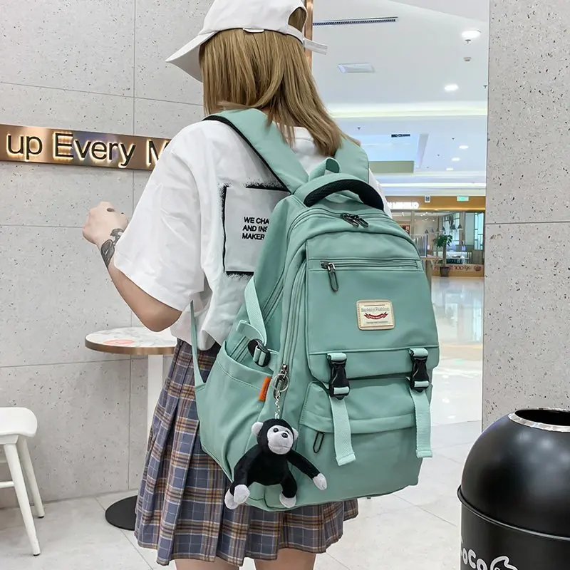 

Backpacks Japanese And Korean Fashion School Bag Multi-layer Simple Travel Bag Bolsas Backpack Bags Bags Women Man Carriers Men