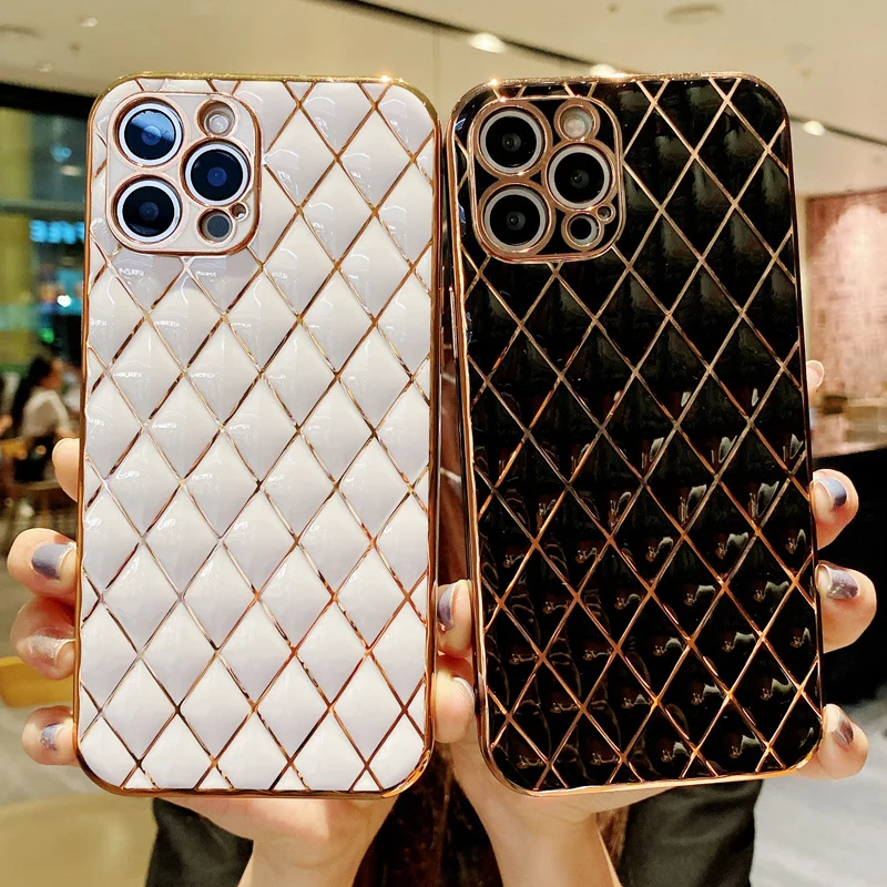 

Solid color black white couple XS SMALL fragrance se2 Lingge for apple 12promax mobile phone case suitable for iphone13promax