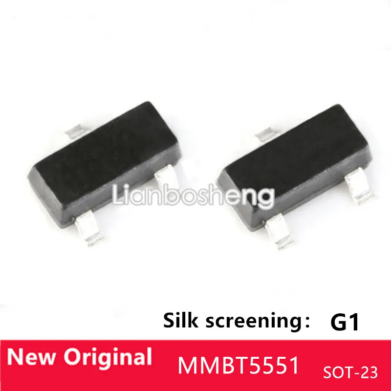 

100 шт. MMBT5551LT1G экран напечатанный G1 SOT-23 NPN 160 В/0.6A SMD транзистор