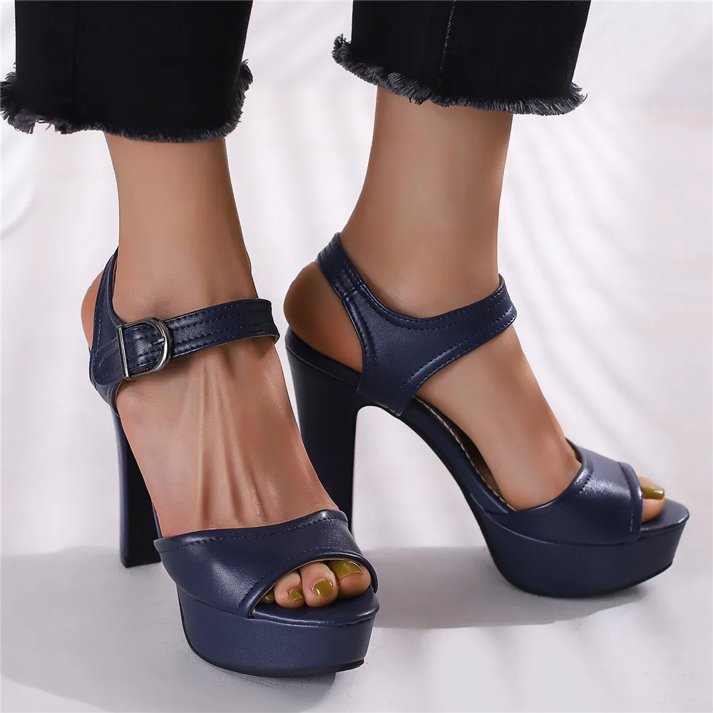 Sandals female summer 2023 new high-heeled fish mouth shoes 12cm sexy rough with waterproof platform Roman women's shoes