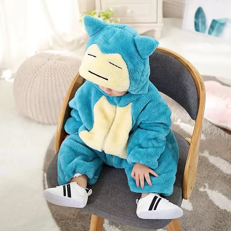 Детский комбинезон Snorlax Pokemon Pikachu милая пижама одежда для новорожденных От 0 до 3