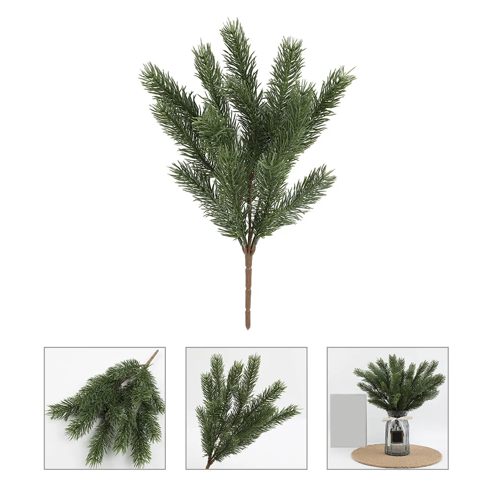 

Artificial Christmas Picks Green Pine Needles Stems Tree Filler Branches Holiday Winter Garland Greenery Flower Bushes