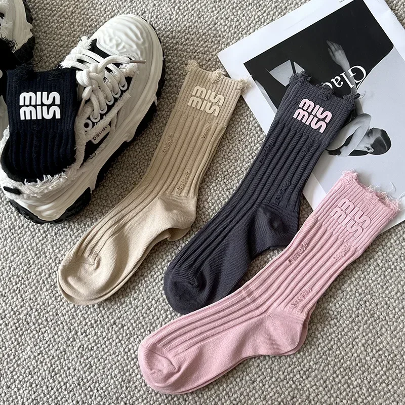 Женские хлопковые носки с принтом в ассортименте