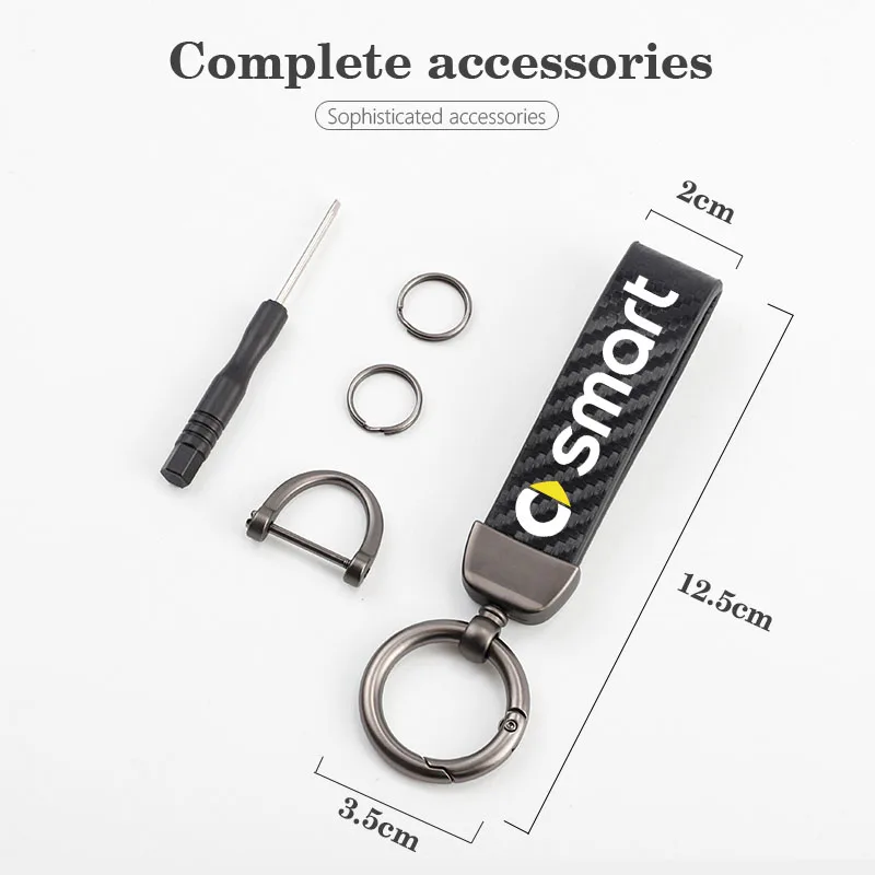 Автомобильный брелок из углеродного волокна кожа для Smart Fortwo 451 450 453 EQ Four Coupe Cabrio