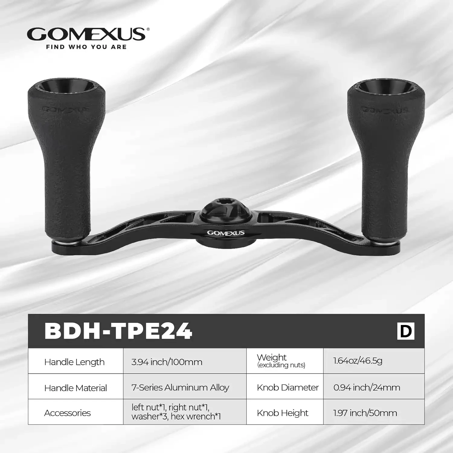 Фото Алюминиевая ручка для катушки Gomexus 100 мм с ручкой из TPE для Shimano Bantam Metanium, Daiwa Steez, Abu Garcia, Okuma Baitcasting DC-S20 №2