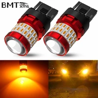 bmtxms 2pcs t20 w21w w215w led 7440 7443 led canbus bulbs auto yellow brilliant replacement turn daytime light car lamps 12v