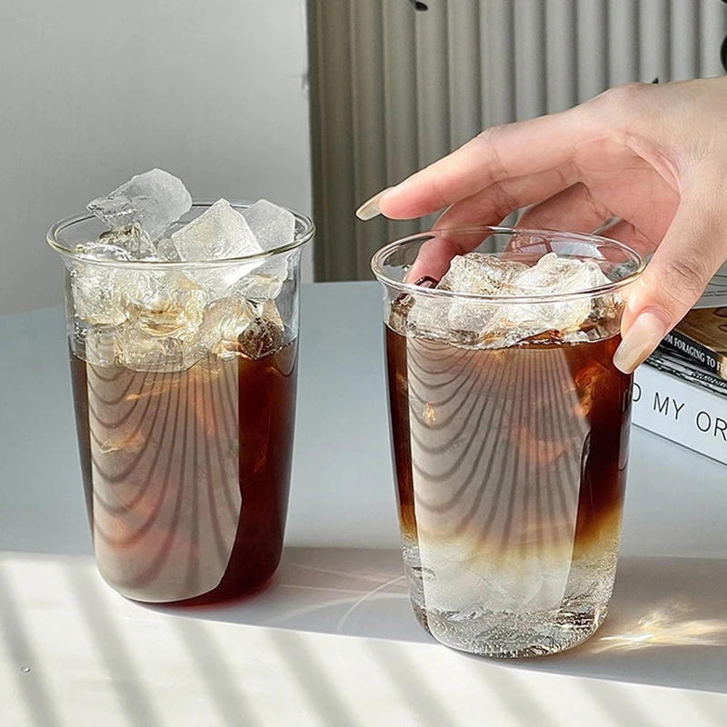 Фото INS прозрачные стеклянные чашки креативная полосатая кружка для холодного кофе ледяной сок коктейль чашка для питья посуда для воды бокал для вина бутылка №2