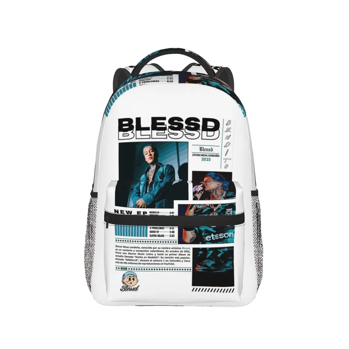 Фото Рюкзак с графическим рисунком Rapper Blessd Tour, студенческая сумка для книг для мальчиков и девочек, детская школьная сумка, сумки на плечо для ноутбука для мужчин и женщин №4
