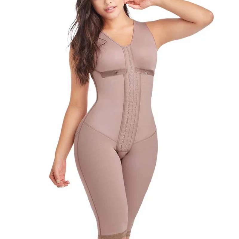 Women Full Body Shaper Tummy Control Fajas Front Closure Weight Loss Postpartum Bodysuit