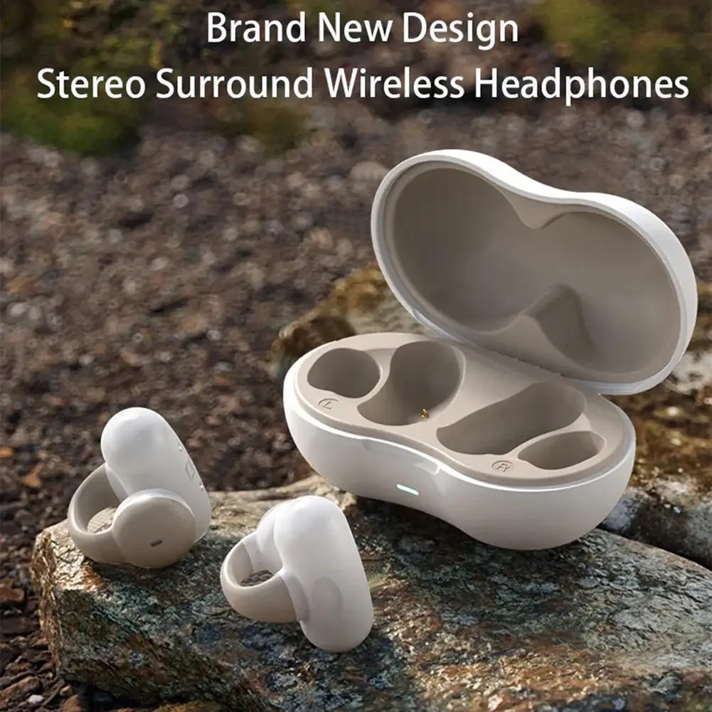 

New Bone Conduction Bluetooth 5.3 Gaming Headphones Ear Clip-on Wireless Sports Earphone Noise Reduction Headset Long Standby