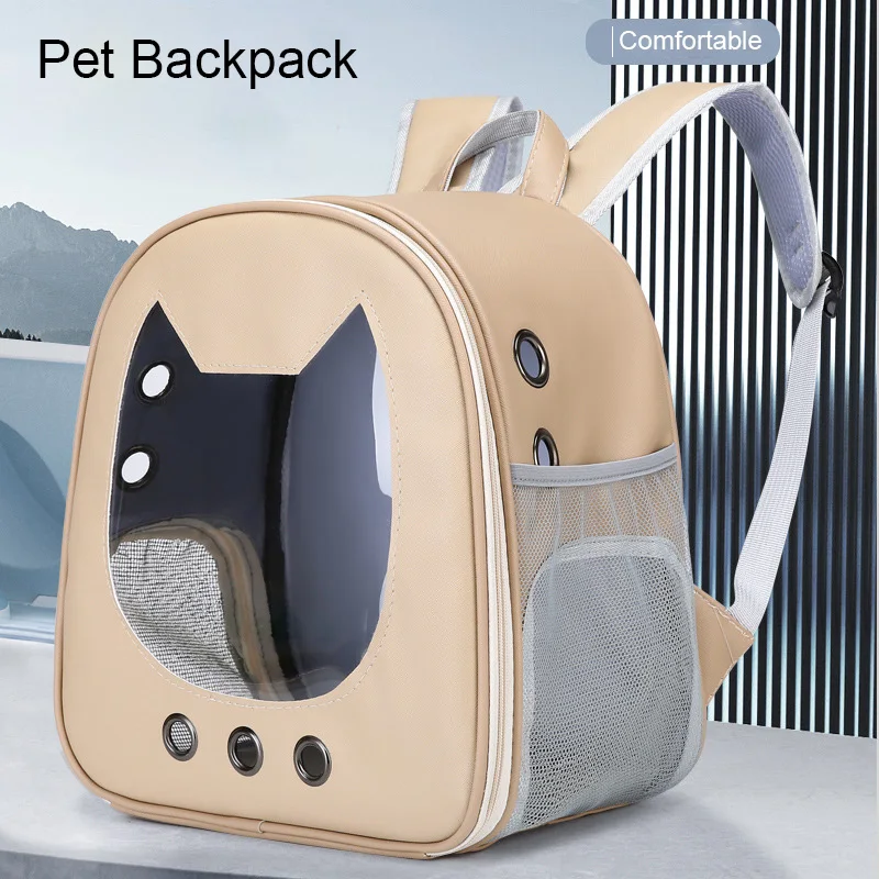 

New Cat Bag Light Color Transparent Pet Bag Large Space Comfortable Breathable Cat Backpack Pet Carrier Backpack Cat Carrier