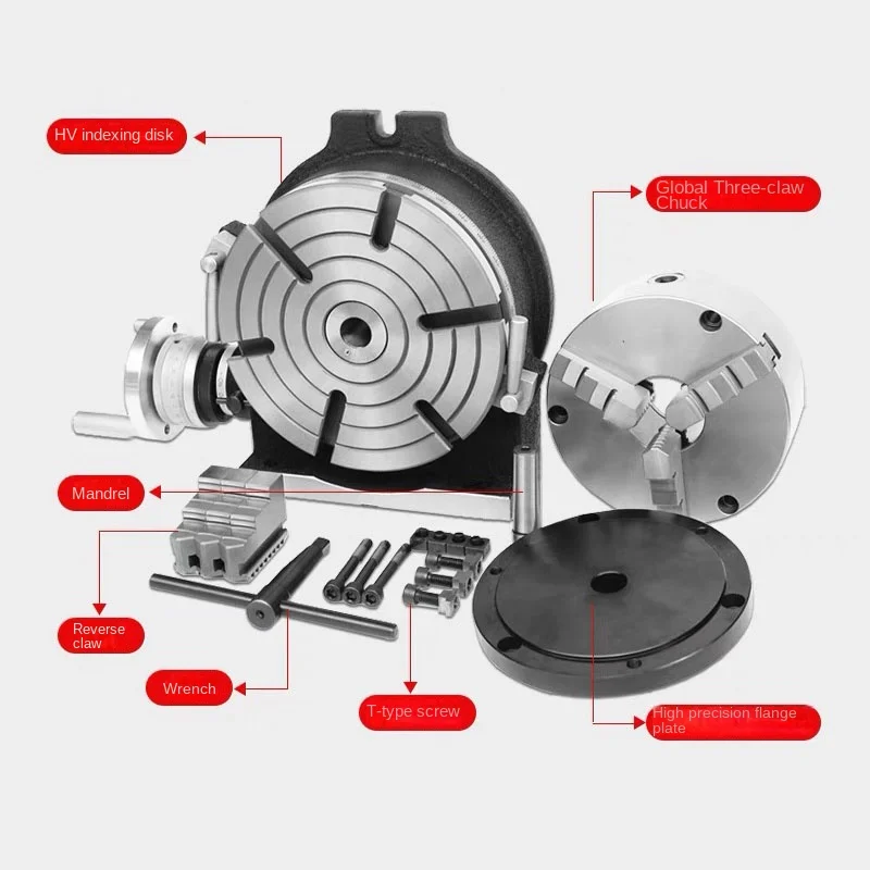 4-дюймовая фрезерная индексирующая головка поворотный стол трехкулачковый