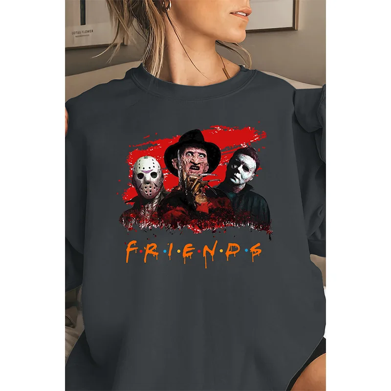 

Hot Fall Women's Round Neck Long Sleeved Hoodie Women's Halloween Print Top Sweatshirt Y2k Sailor Moon