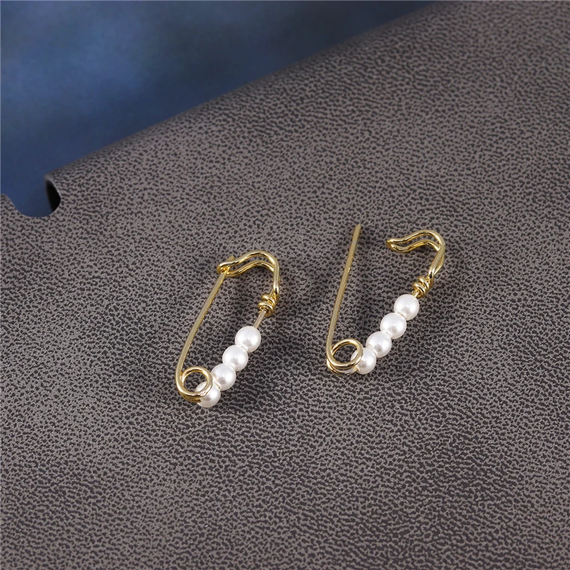 1 пара медные серьги-клипсы с жемчугом