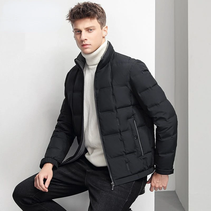 2022 winter new white duck down down jacket men's short fashion solid color thickening warm men's jacket