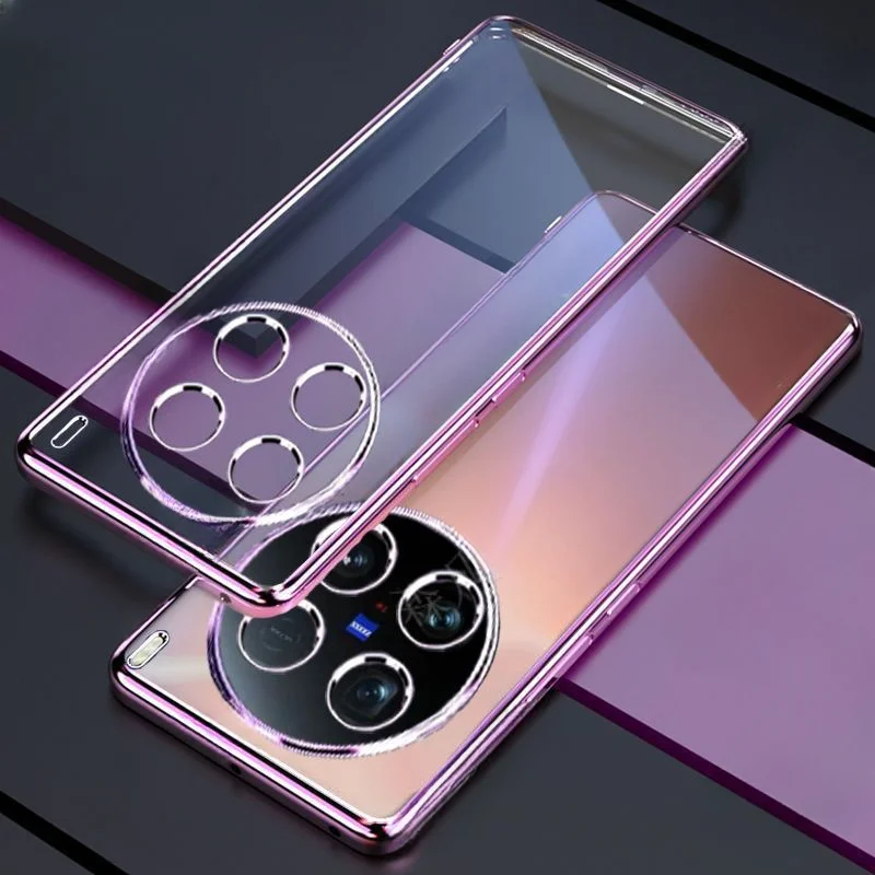 Гальванизированный противоударный Прозрачный чехол для телефона Vivo X100 ультра