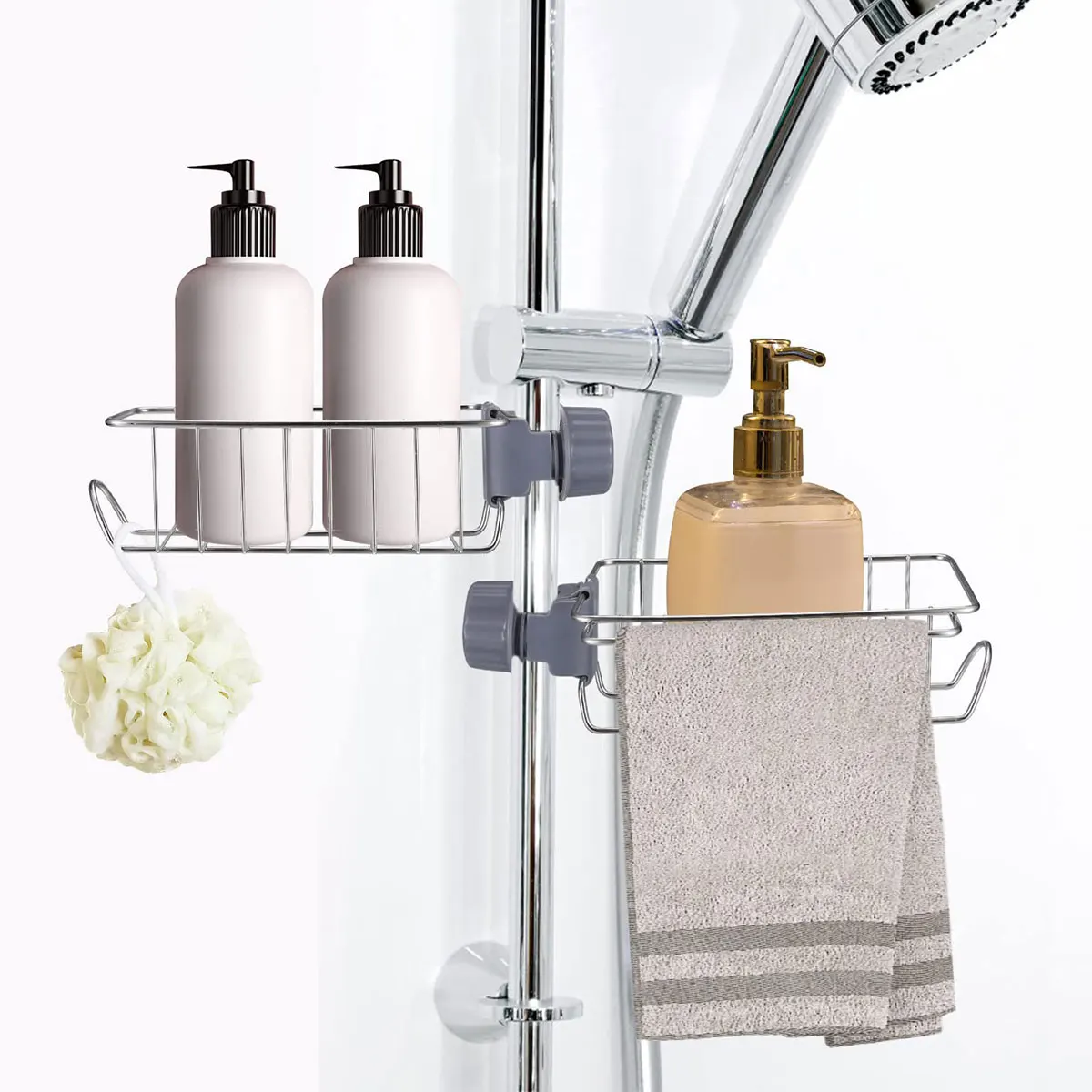 

Настенная стойка для хранения из нержавеющей стали для кухонного смесителя регулируемая стойка для слива губки со съемной устойчивой рако...