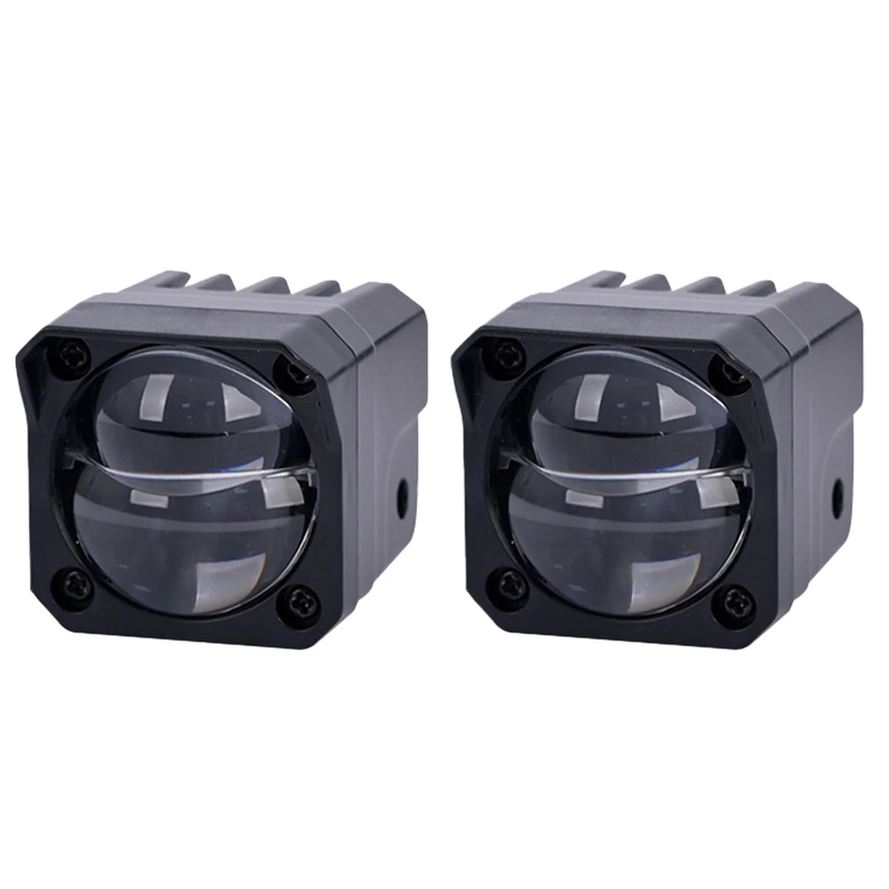 Светодиодные вспомогательные прожекторы для мотоциклов, 2 шт., белые, желтые, 40 Вт, фары 1224 В, водонепроницаемые, IP68, для внедорожных квадроциклов, UTV