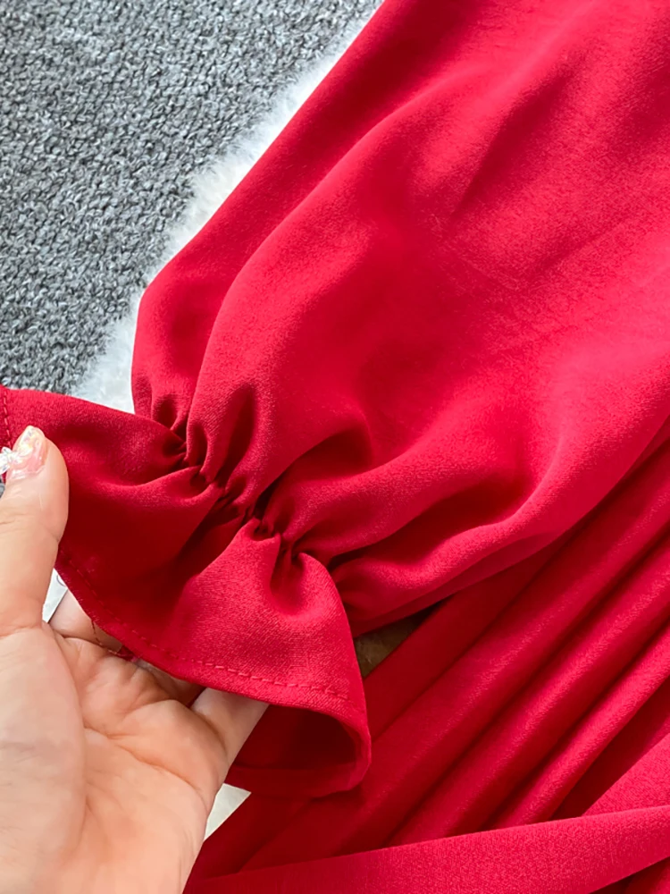 Женское плиссированное платье с драпировкой Элегантное повседневное высокой