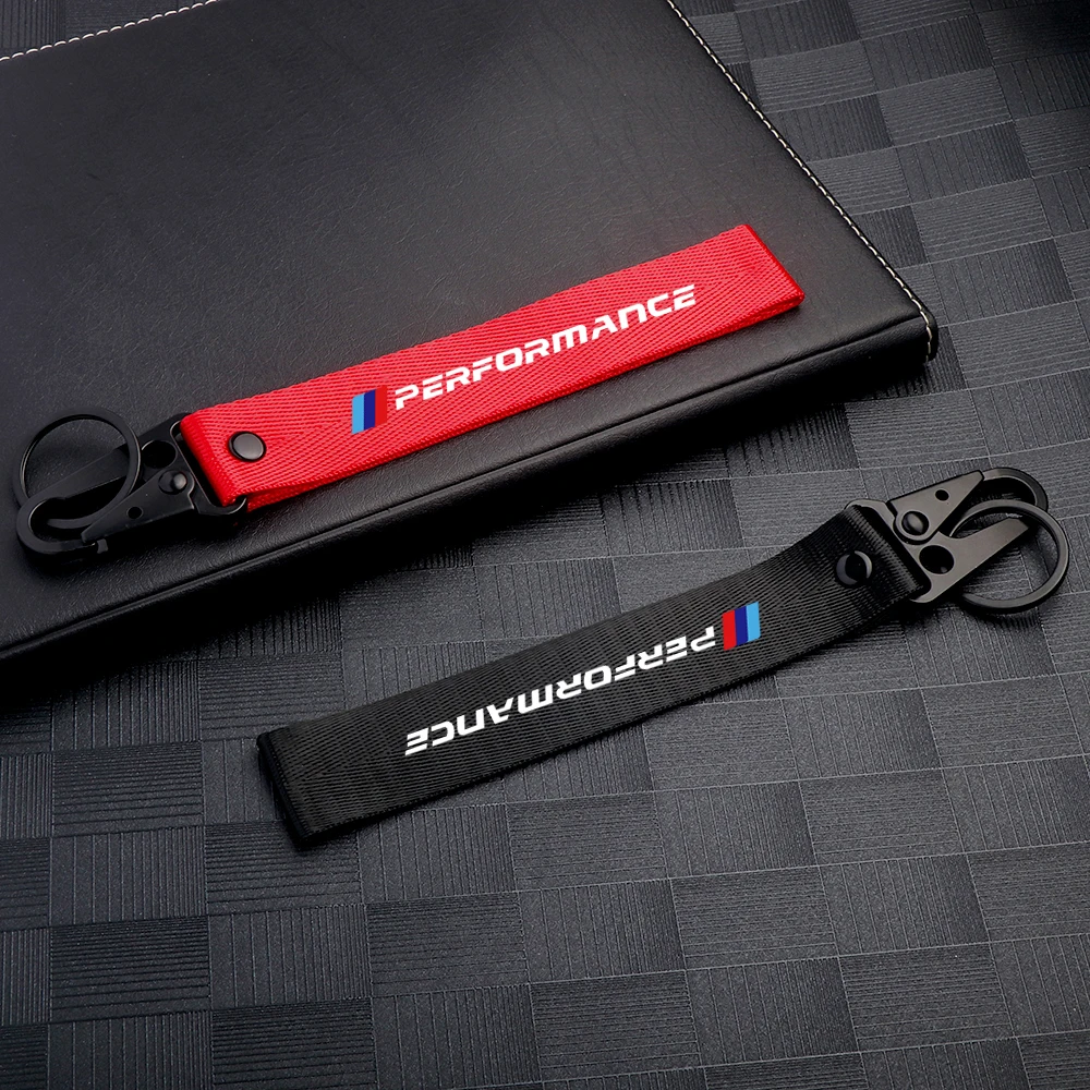 

For BMW M Power Performance 1Pcs Car Styling Ribbon Lanyard Key Chain KeyRings Lanyard for Keys Key Ring Mustang Mini Cooper