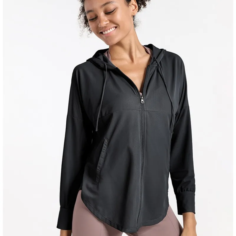 

Yoga Coat Sports Long Sleeve Women's Zipper Hoodie Sunscreen Summer Fitness Top Yoga Dress Women's Clothing