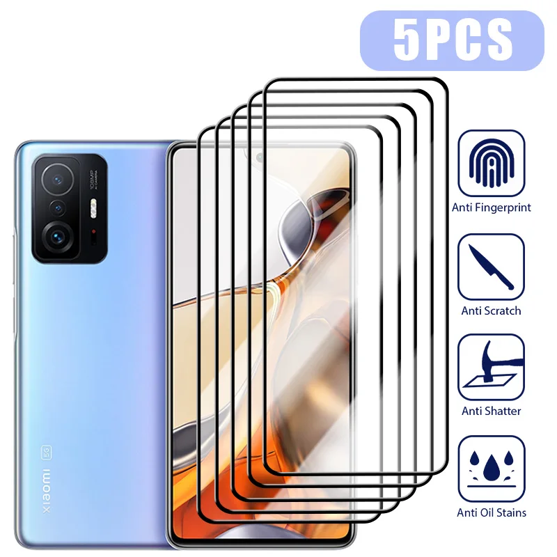 

5PCS Full Cover Screen Protector For Xiaomi 12T 11T Pro 12 Lite 12X Tempered Glass on Poco X4 F4 GT F3 X3 X5 Pro M5 M5S M3 M4 5G